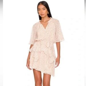 MINKPINK REVOLVE Emersyn Floral Wrap Mini Dress Flutter Sleeve Size Small